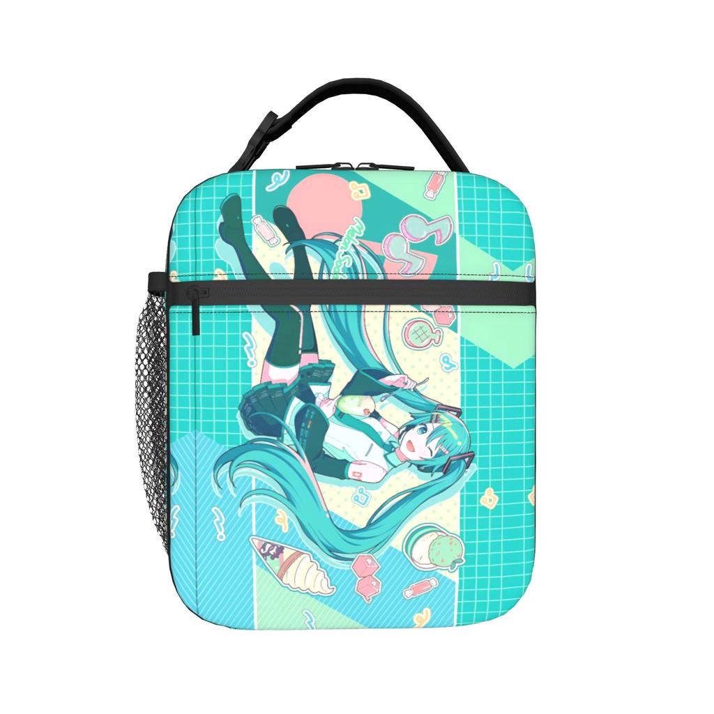 Custom Hatsunes Anime Mikus Thermal Insulated Lunch Bags Women Men Manga Portable Lunch Container for Work School Travel Box