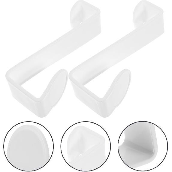 Housoutil 2PCS Z-Shaped Hooks for Toilet Seat, Potty Hook Toilet Tank Hooks, Plastic Hanging Hooks for Home Storage Bathroom, Kitchen, White