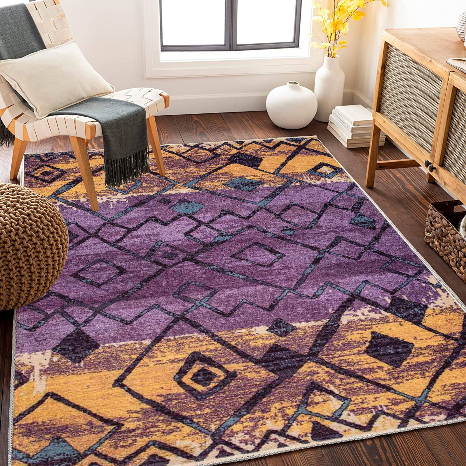 

Марокканский этнический стиль ковер гостиная грязеотталкивающий журнальный столик коврик украшение спальни ковер у кровати 160 * 230cm