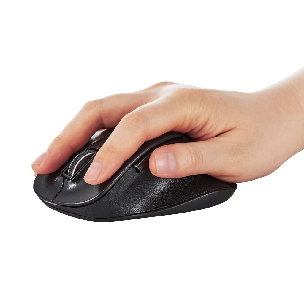 Elecom Wireless Mouse Bluetooth Grip 5 Button L Size Black EX-G Multi-Pairing M-XGL15BBBK