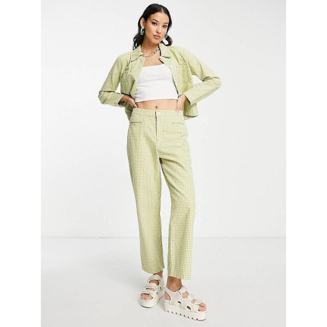 

Levi s tailored crop trousers in green check