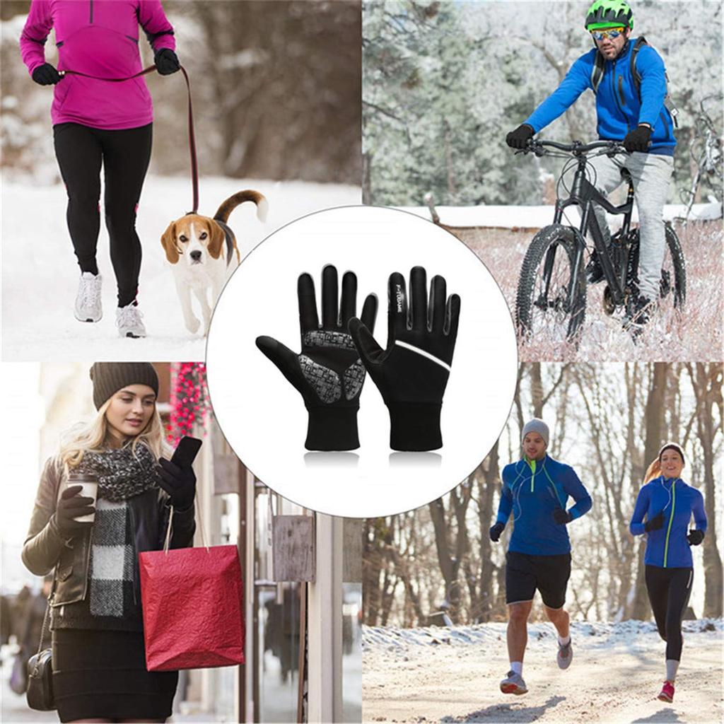 Cycling 3D Full Finger Design with Touchscreen Fleece Cold Road Gym Safe and Available in 6 Colors Fluorescent Size F-TUBAME® Gloves, Shock-Absorbing