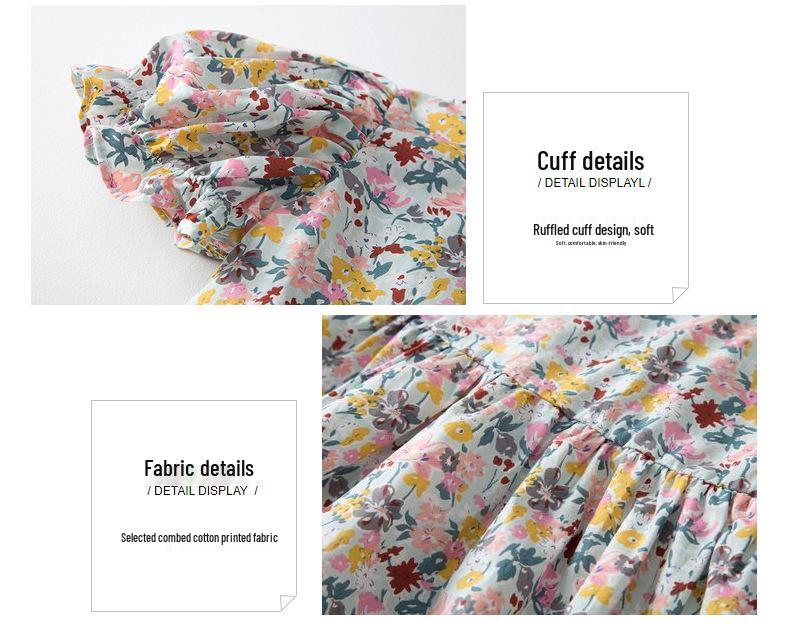 Korean Girls' Heart Cut-Out Floral Cotton Dress - Summer 2026 Collection