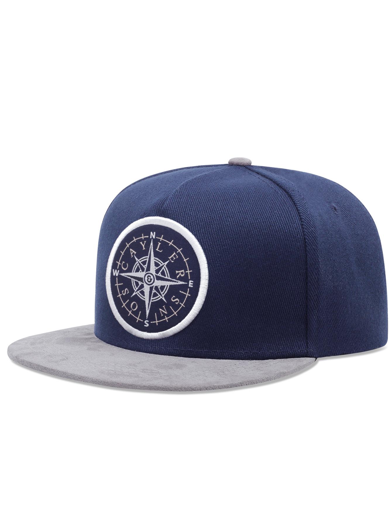 Wedding decoration Kompaslabelpatroon veelzijdige casual sportstijl koppelsstijl eenvoudige platte klep hoed voor mannen en vrouwen buiten reizen Adjustable