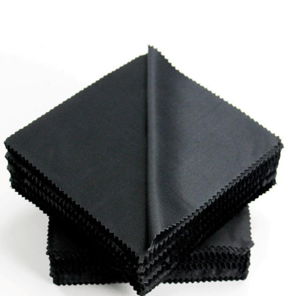 100 Peças Pano de Limpeza de Tela Microfibra 15x15cm Preto para Óculos de Sol Óculos Lentes Limpeza Celular Tablet Computador Pano de Limpeza