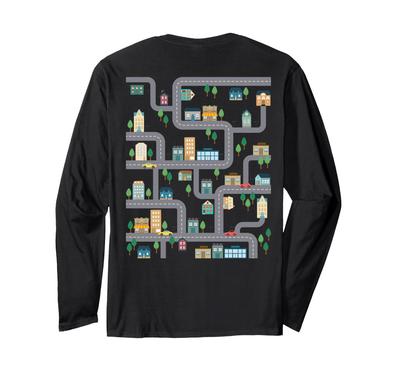 Cool Playmat Race Car Track Backed Dad Race Car Mat Long Sleeve T-Shirt