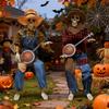Halloween Skeleton Animated Banjo Skeleton Joint Adjustable Musical Prop with Glowing Eyes For Indoor Outdoor