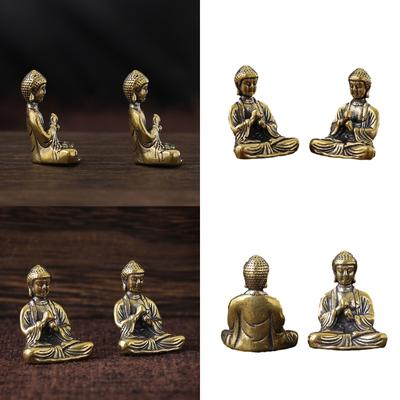 10 pequeñas estatuas de Buda de latón, figuras del budismo chino Sakyamuni, escrituras, viaje, adoración, regalo, decoración del hogar
