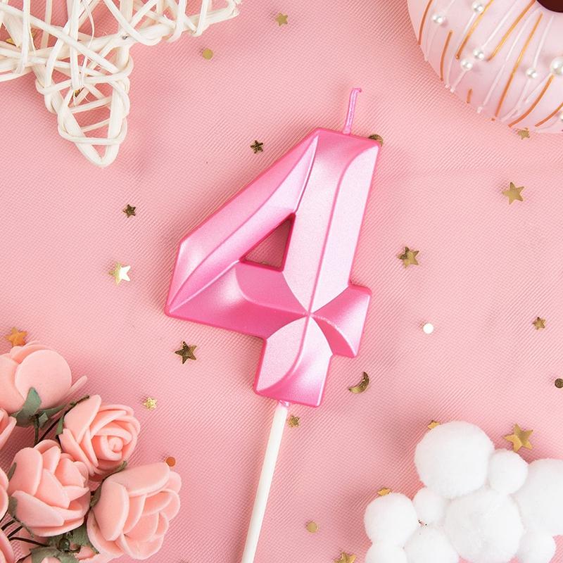 3D Födelsedagsljus Operahus Digitala Ljus Blå Rosa Sifferljus Kreativ Födelsedagstårta Topper Bröllopsfest Dekoration
