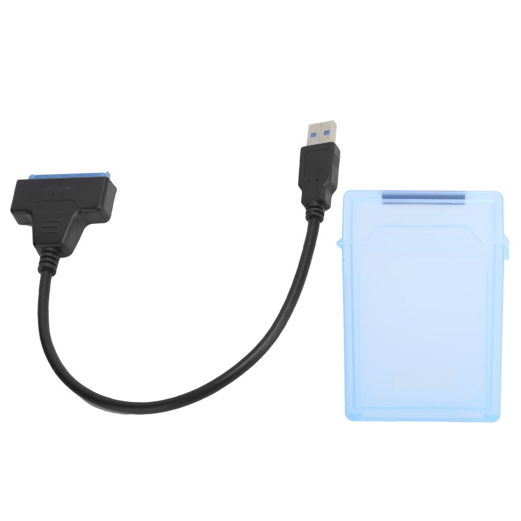 Hard Disk Adapter Cable 2.5in SATA USB3.0 HDD SSD Conversion Cord with Protection BoxBlue