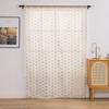 Geometric Gold Foil Sheer Curtains – Set of 2 Panels, Semi-Blackout, Light Filtering Window Curtains