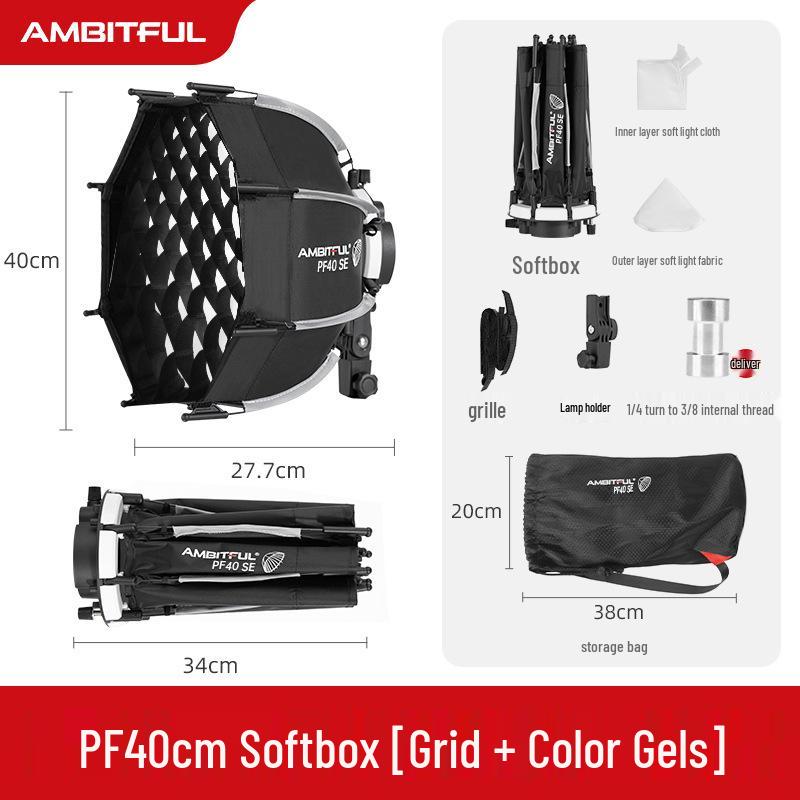 Ambitful Zhijie Quick-Install Octagonal Mini Softbox for Godox TT520II V1 Flash