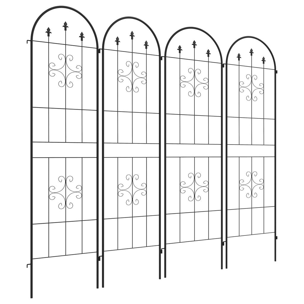 Set of Four Spiral Anchor Garden Trellis Panels