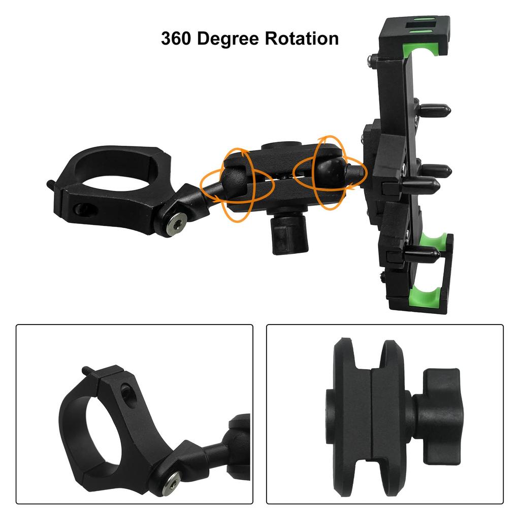 Tavaski ATV UTV Cell Phone Holder 360° Adjustable Cell Phone Holder Mount 1.75"-2" Roll