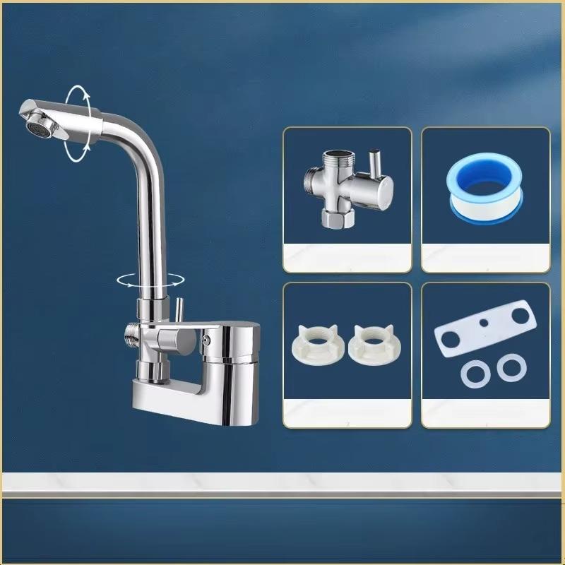 Multifunctional Basin Faucet, Bathroom Mixer Tap, Countertop Mounted Household Sink Faucet, Hot and Cold Mixing Valve