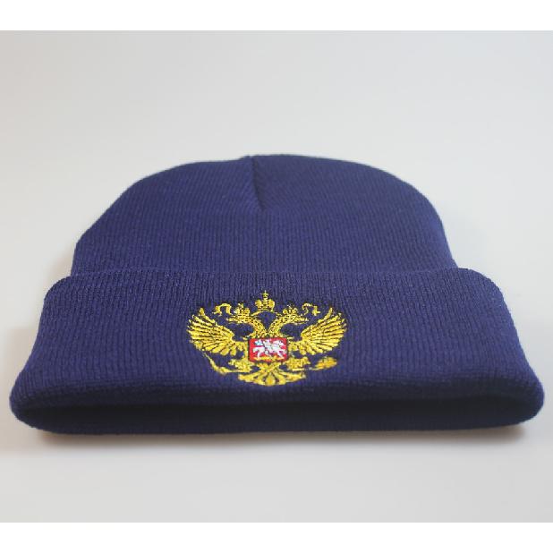 European and American trends in Russia RUSSIA National Emblem Badge Embroidered Knit Beanie Hat Autumn and winter warm hats for men and women