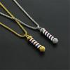 New Retro Pole Barbers Fashion Rotating Light Chain Jewelry Necklace Pendant