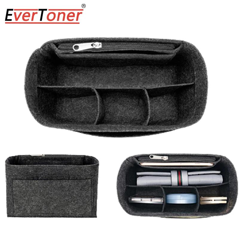 

EverToner Felt Insert Bag Micro Makeup Handbag Organizer Travel Inner Purse Cosmetic Inside Bags S чорний