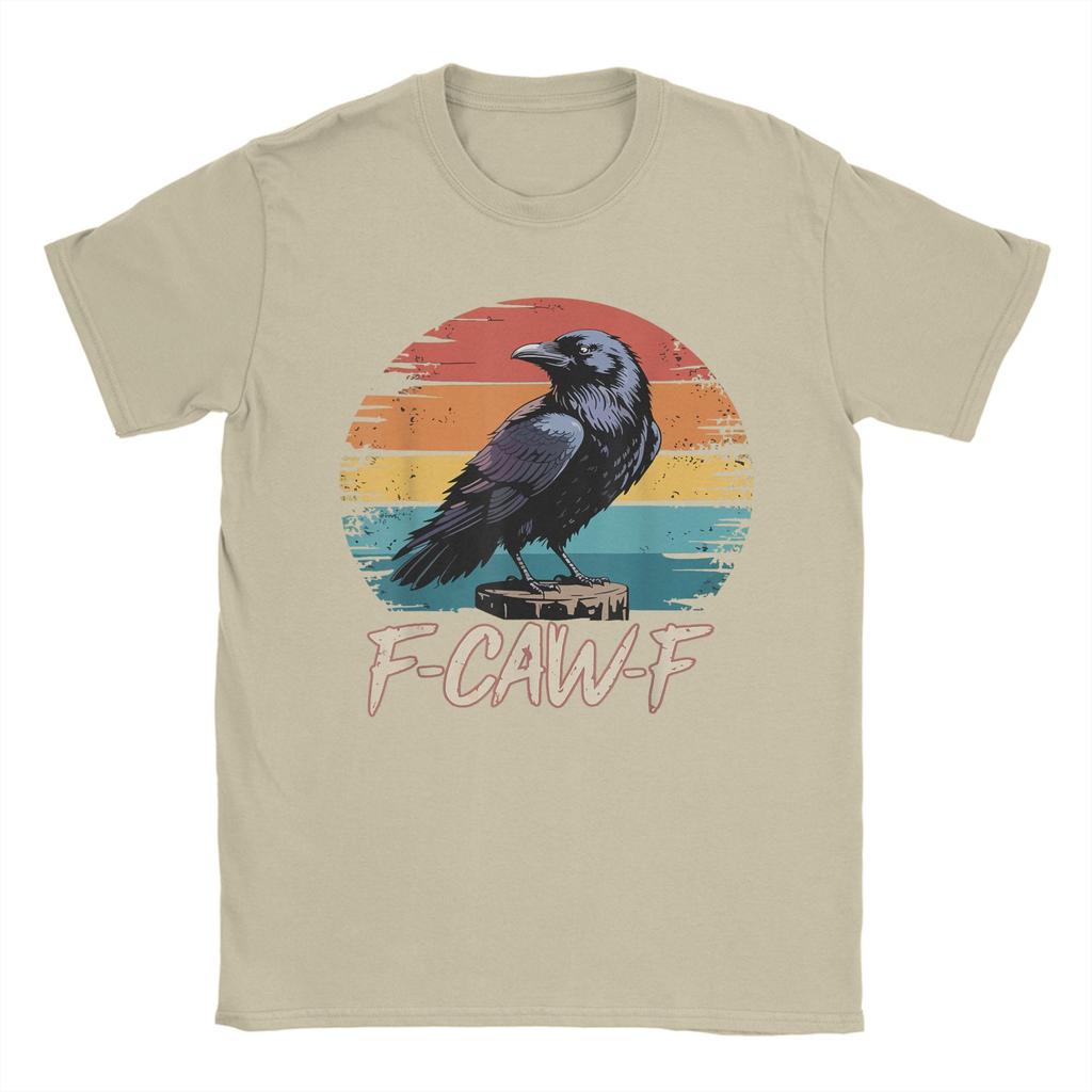 Men Women's T Shirt Retro F-Caw-F  Black Bird Crow Funny Crow Bird Cawing Grunge T-Shirts Summer Tees Clothes Plus Size 5XL