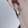 Men's Pure Silver Minimalist Gilt Earrings - Handsome, Light Luxury K Gold Electroplated Silver Ear Studs