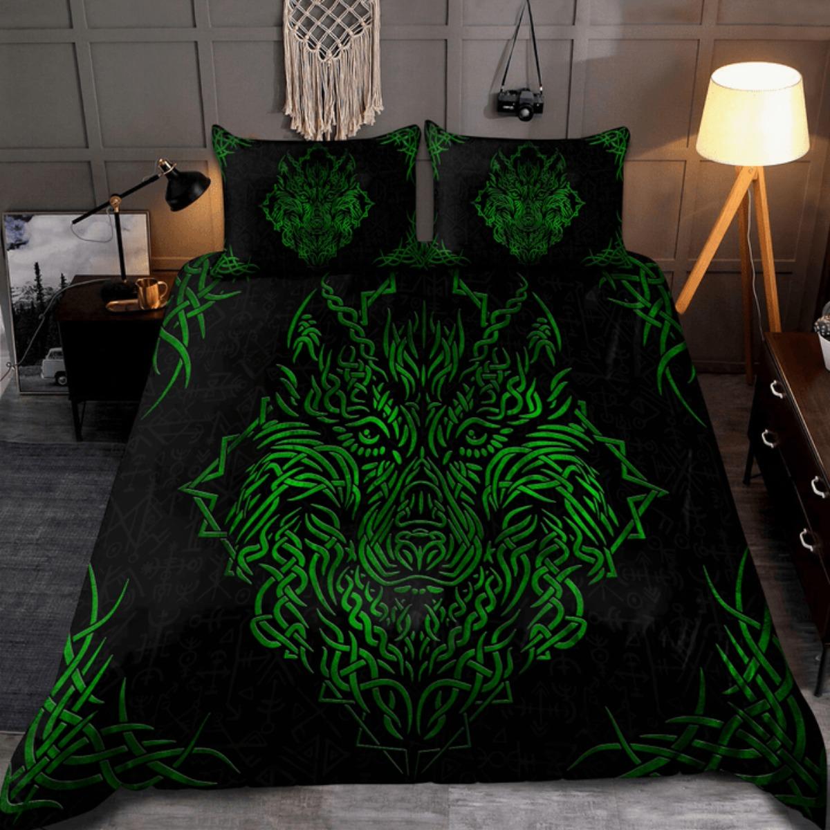 Текстиль для дома Tmarc Tee Viking Fenrir Wolf Комплект постельного белья Пододеяльник Постельный комплект Single 135x200cm