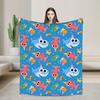 Warm Soft Blanket Picnic Finny the Shark Confetti Birthday Throw Blanket Super Simples Flannel Bedspread For Sofa Bed Cover