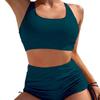 2025 Europäischer & Amerikanischer Schnür-Konservativer Damen-Bikini-Badeanzug mit Flachem Bein