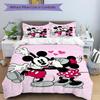 Mickey Minnie Love Print 3Pcs Bedding Setduvet Cover With 2 Bedropillowcase Home Birthday Gift