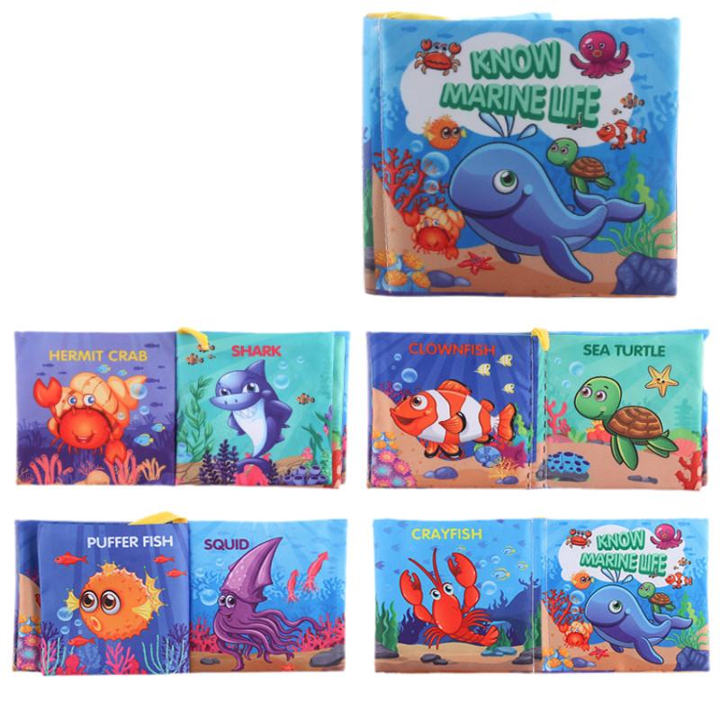 Baby Sensory Enlightenment English Cloth Book With Sound Paper Tear-resistant And Washable Early Childhood Educational Toy