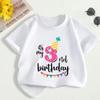 Summer Children's First Birthday Number T-shirt, Fashionable Short-sleeved Top for Boys and Girls