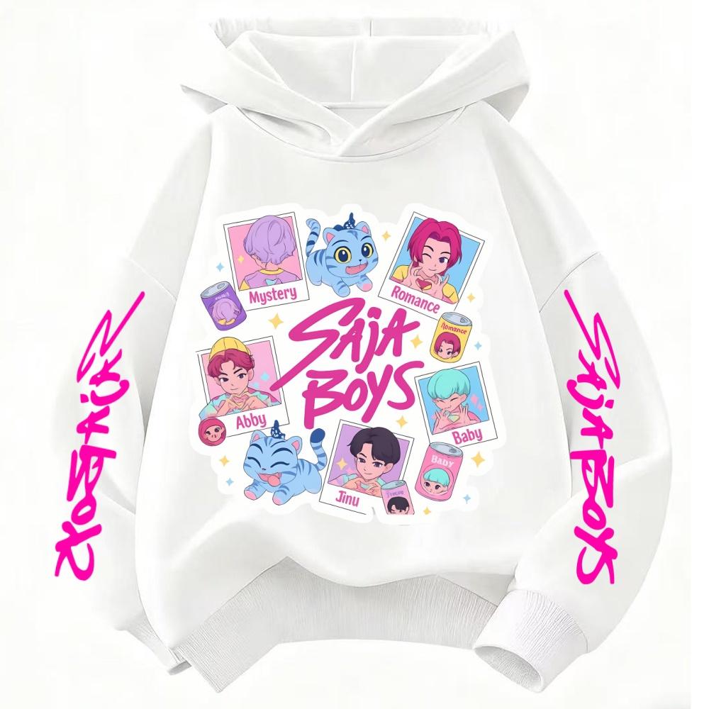 KPop Demon Hunters Print Children's Hoodies Tops Boy Girls Coat Casual Sweatshirr Pink Child 3-14 Year the Spring Autumn