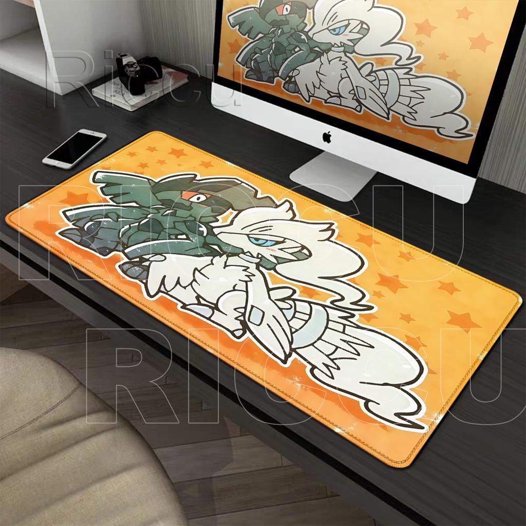 Pokemon Zekrom Reshiram Mouse Pad Anime Gaming Large Playmat Laptop Gamer PC Keyboard Accessorie HD printing LockEdge Rubber Rug