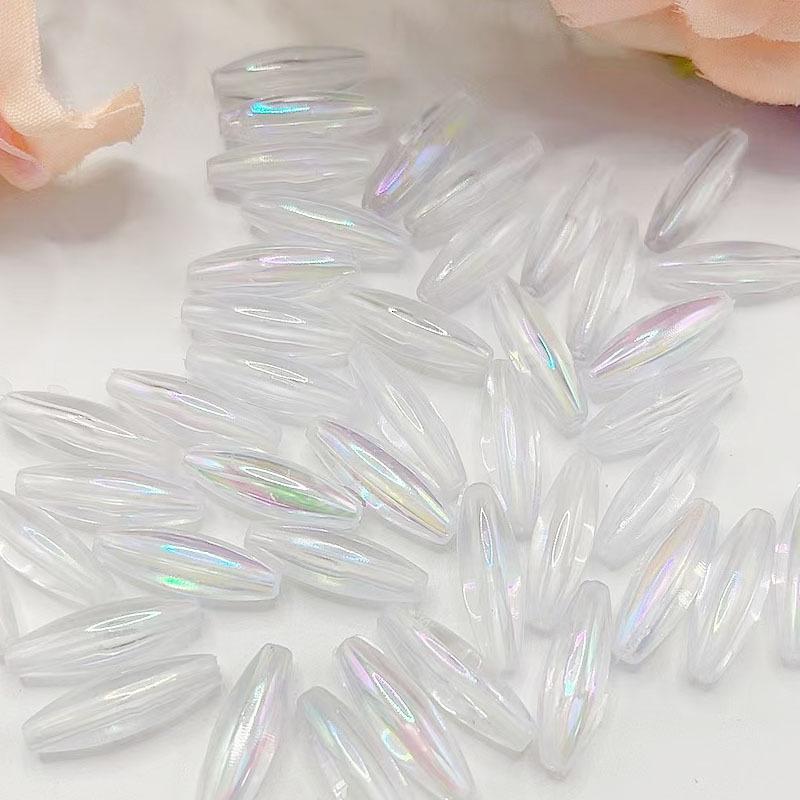 6x19mm Iridescent AB Oval Water Drop Acrylic Beads for DIY Handmade Crafts