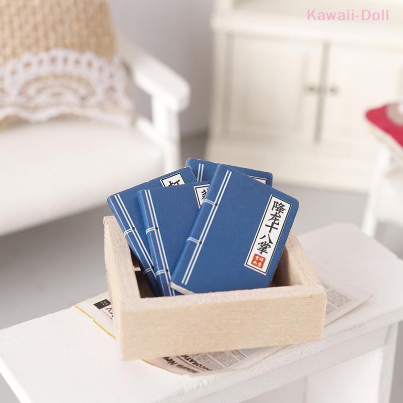 4 Stück/Set 1:12 Puppenhaus Miniaturbücher Modell Puppenhaus Arbeitszimmer Dekoration Spielzeug Mikro Szene Ornamente Foto Requisiten