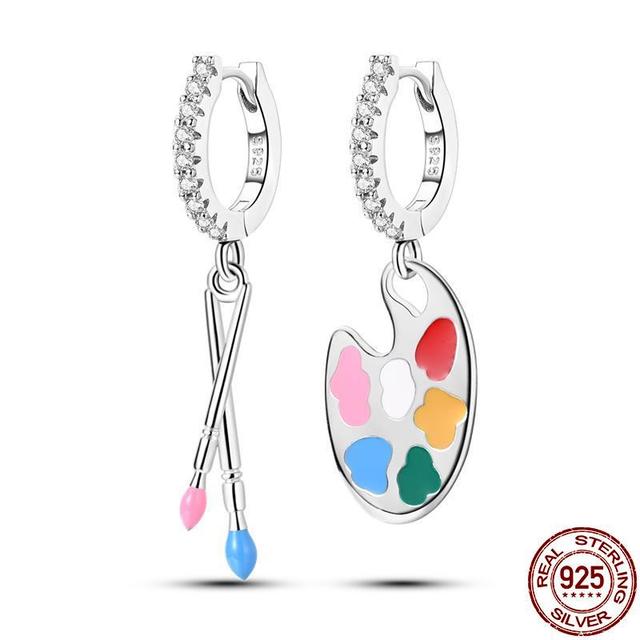 100 % echte 925 Silber Ohrringe Schneeflocke Zirkon Herzform Gold Roségold Zirkon Schmuck funkelnden Creolen Anhänger