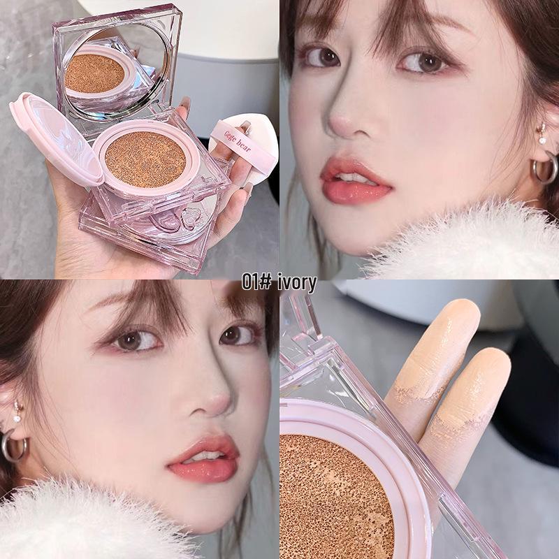 Douyin Live Style Rain Dew Hydrating Brightening Cushion Cream - Lightweight, Refreshing Oil Control for Natural, Sheer Coverage.