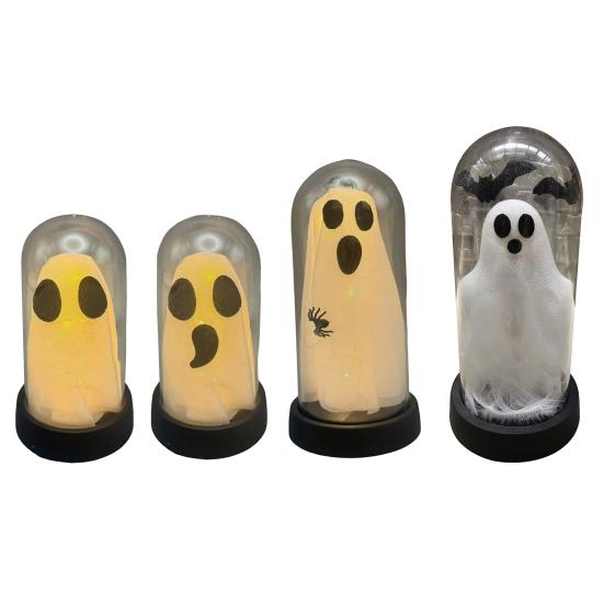 Halloween Ghost Decoration Lighted Ghost in Glass Dome Cloche Cute