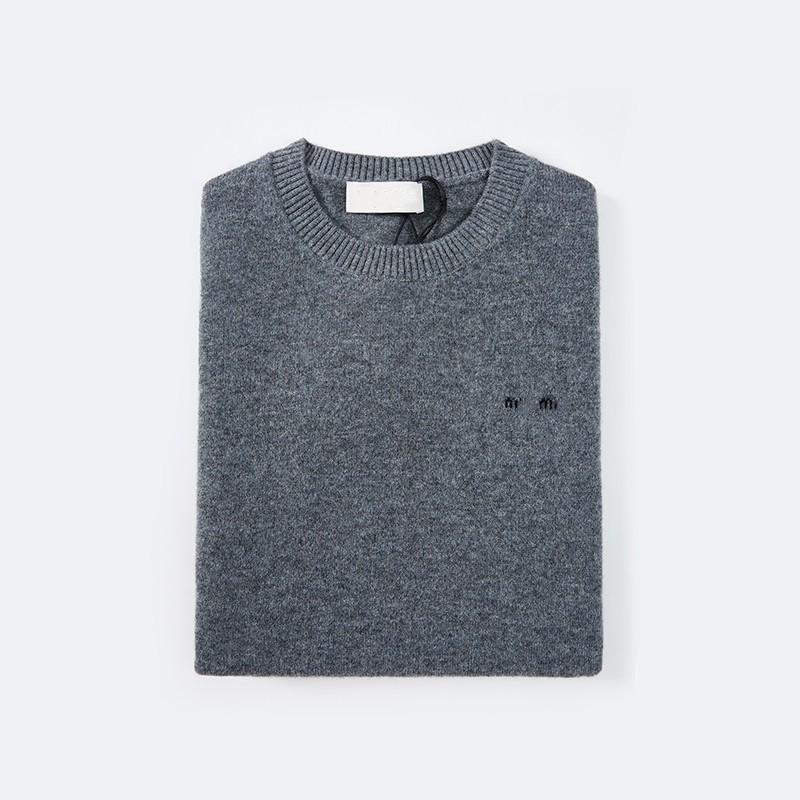 Autumn/Winter Round Neck Miu Miu Style Women's Short Sleeve Knitted Sweater