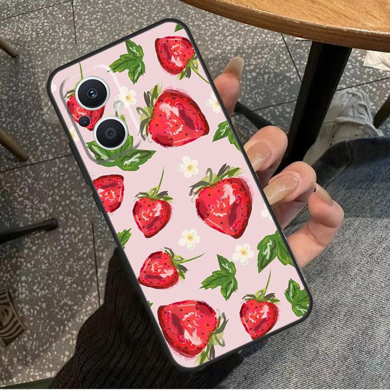 Strawberry For OPPO Reno 14F 13F 12F 11F 10 11 12 13 14 Pro 7 8 Lite 8T OPPO Find X5 X6 X8 X9 Pro Case