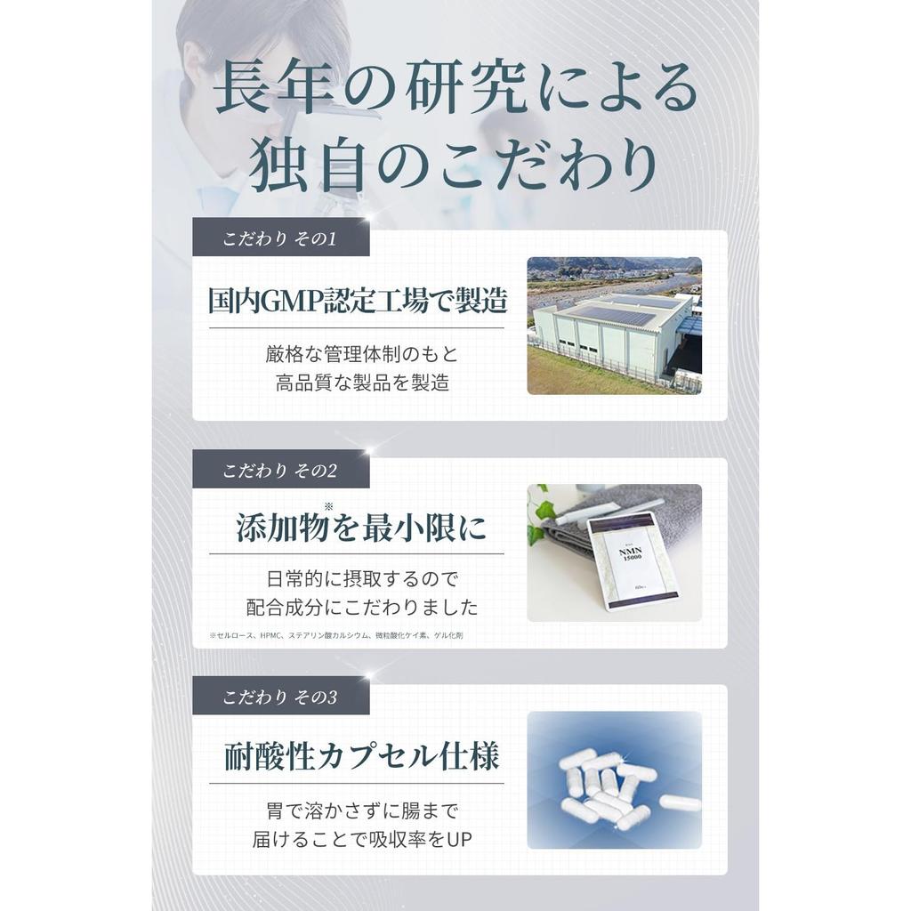 [Developed by a Former University of Tokyo Researcher] RNA NMN Supplement 15000mg (1 Tablet 250mg X 60 Capsules) Made In Japan High Purity 99% or
