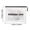 5pcs/lot Gridding Waterproof Zipper Bag Clear PVC A4 Binder Pockets Document Pen Filing Products Folders for Office & School