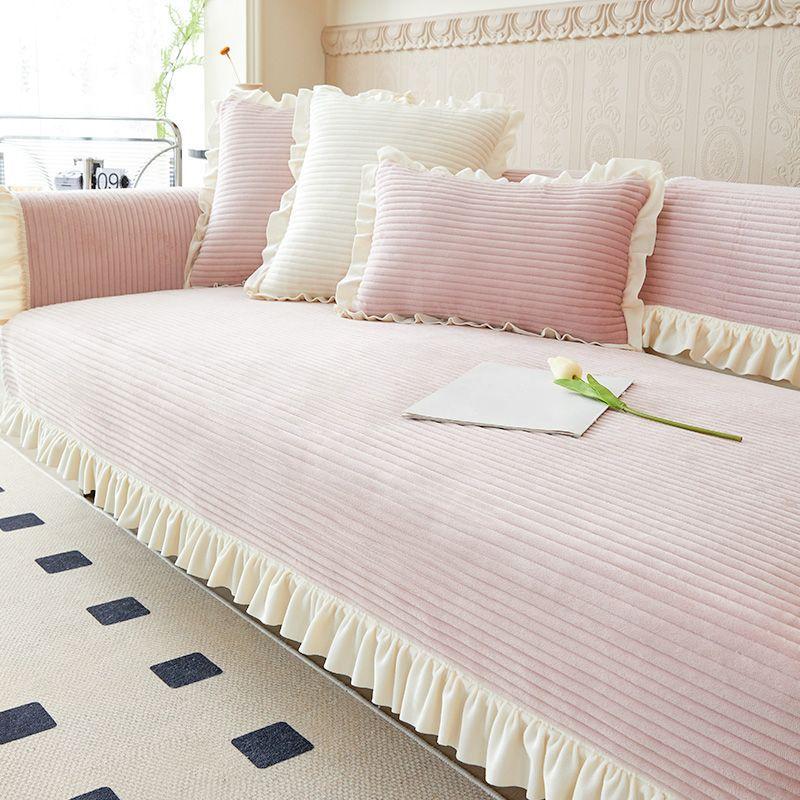 Winter Household Plush Sofa Mat European All-season Universal Cover Cloth Towel Minimalist Modern Plush Leather Anti Slip Seat Cushion