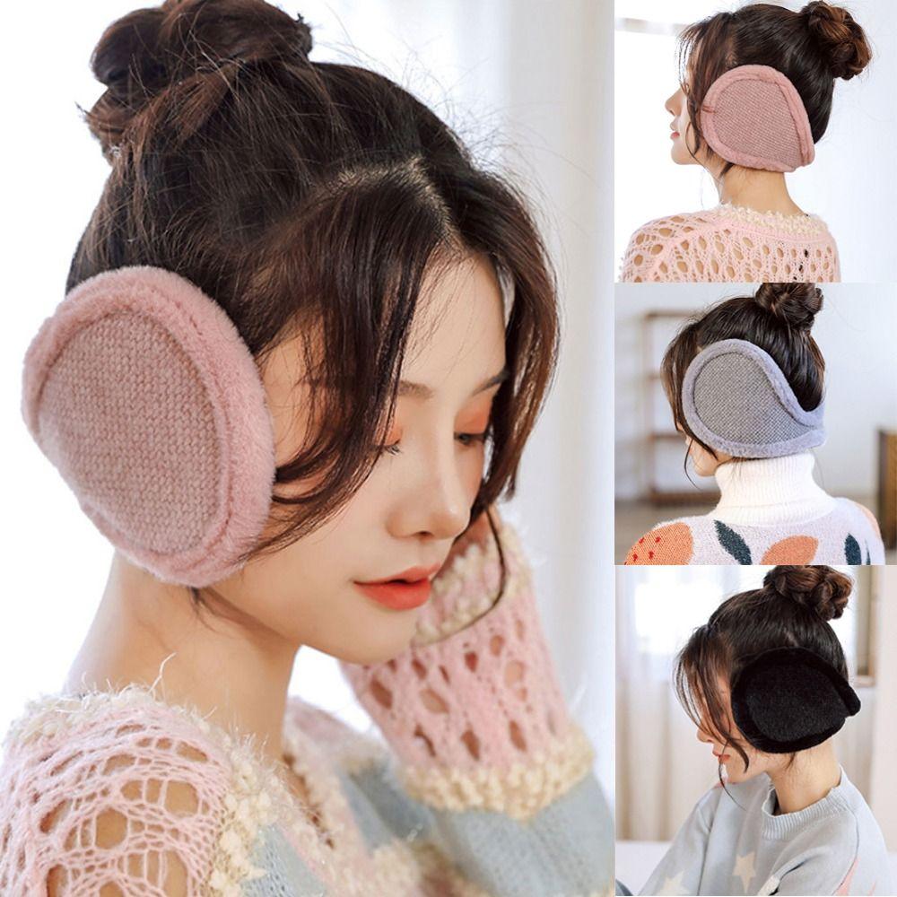 

Повседневные пушистые мягкие наушники-ушанки, теплая плюшевая грелка для ушей розовый