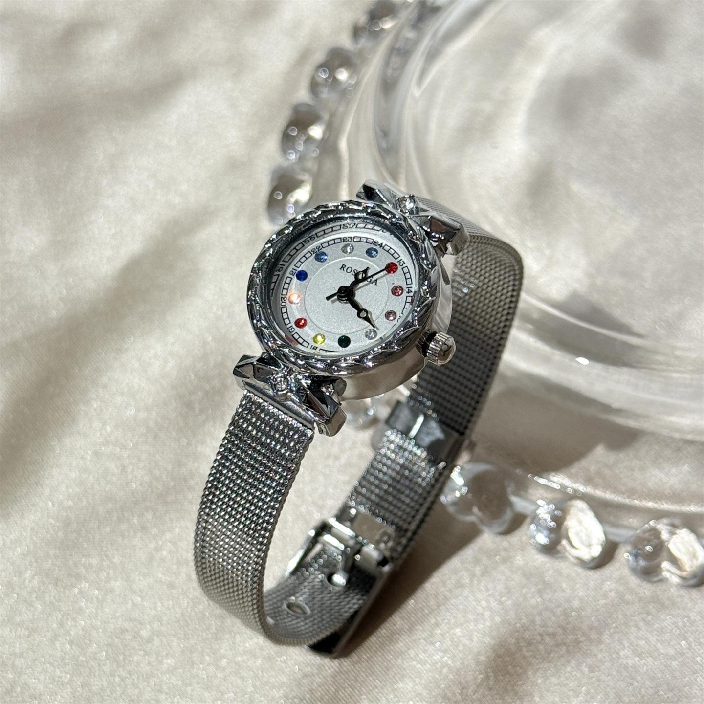 Fashion Mesh Belt Women S Watch Student Style Niche High Value Chain Small Disc Quartz Watch