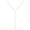 Gold Plated Multi Color Station Necklace Y Drop Lariat Fashion Jewelry for Women