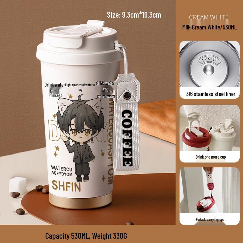 The Little Mermaid Stainless Steel Insulated Water Cup, Large Capacity, Anime Design, Unisex Gift