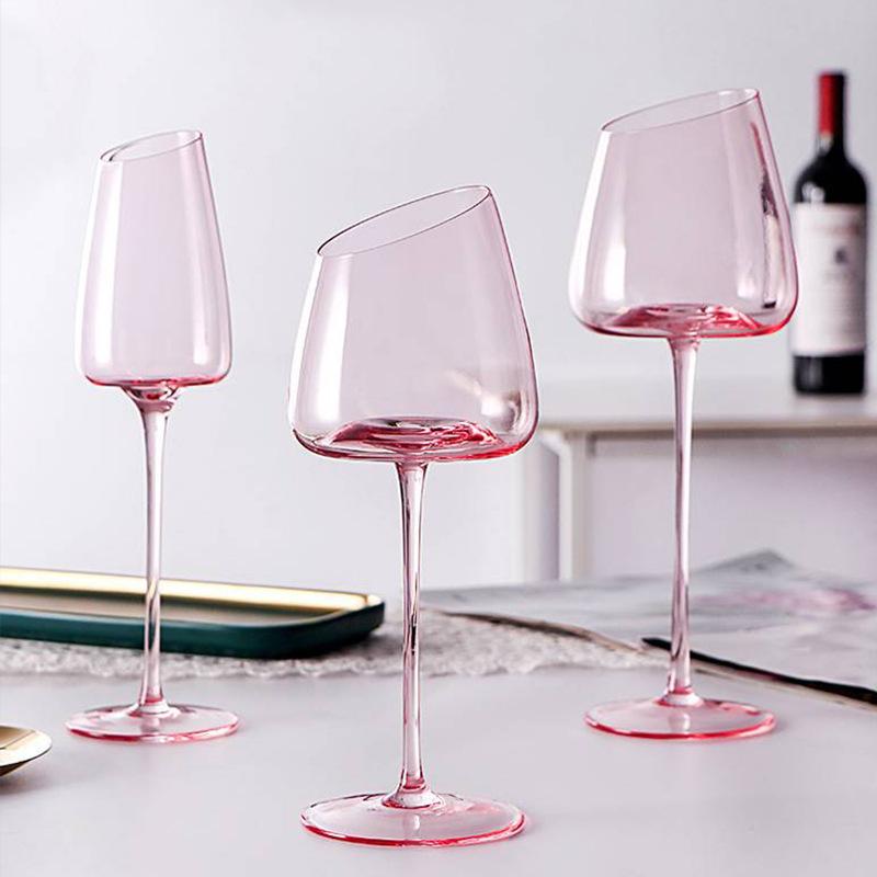 Hand-blown Make Red Wine Glass Simple Glass Transparent Champagne Wine Household Large-bellied High-footed Cup Drinking Utensil