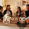 Farmhouse Style Halloween Wooden Tabletop Sign Cartoon Halloween Tiered Tray Decor  Shelf Decor