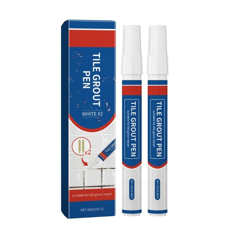 

2 шт. Маркер для затирки керамической плитки, Линии затирки в ванных комнатах и кухнях, Напольная плитка, Стена, Подкраска, Заполнитель для плитки для ванной комнаты 1