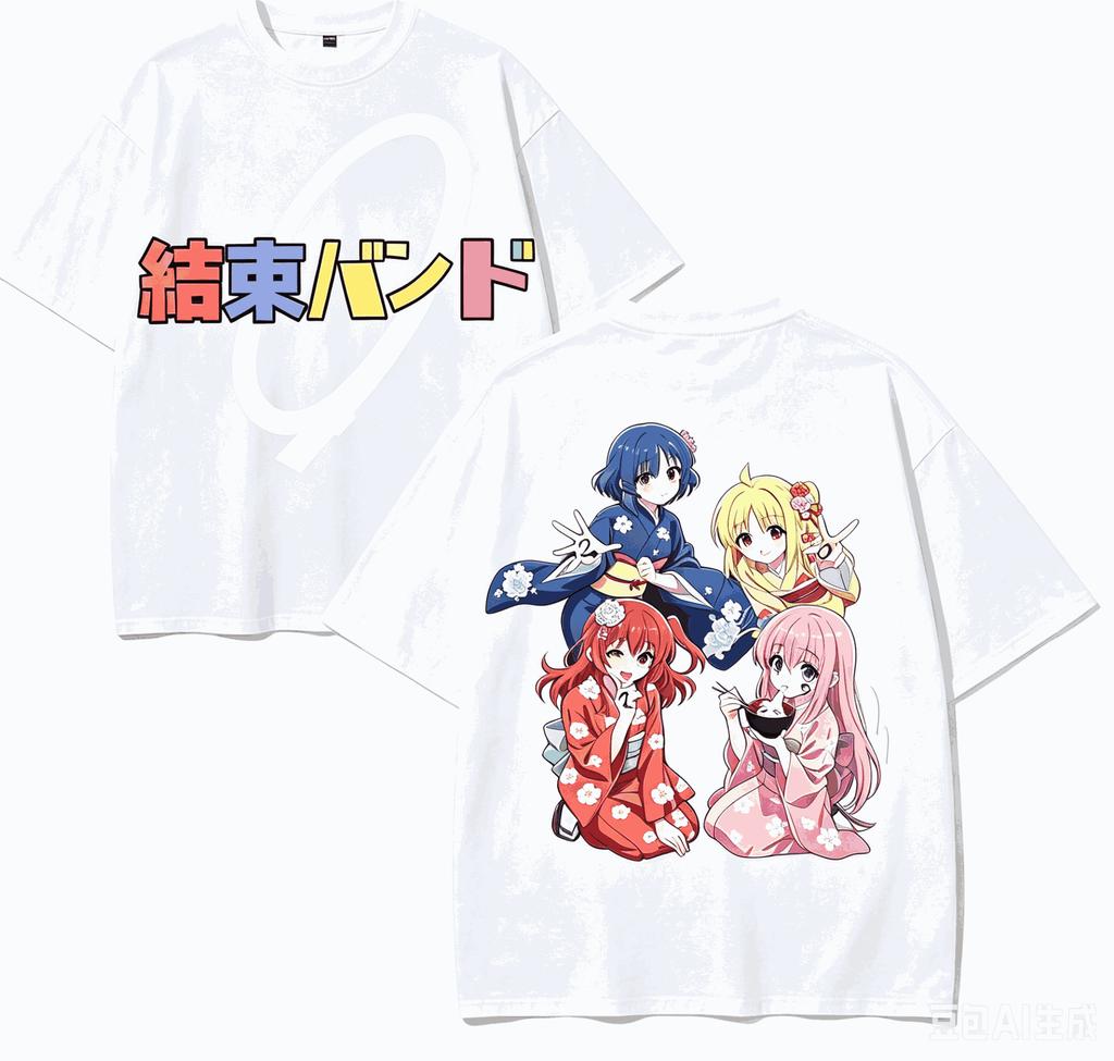 Bocchi The Rock Anime Lover TShirt Harajuku Cotton NewModel Oversized Unisex Short Sleeves Classic Breathable Couples Classic